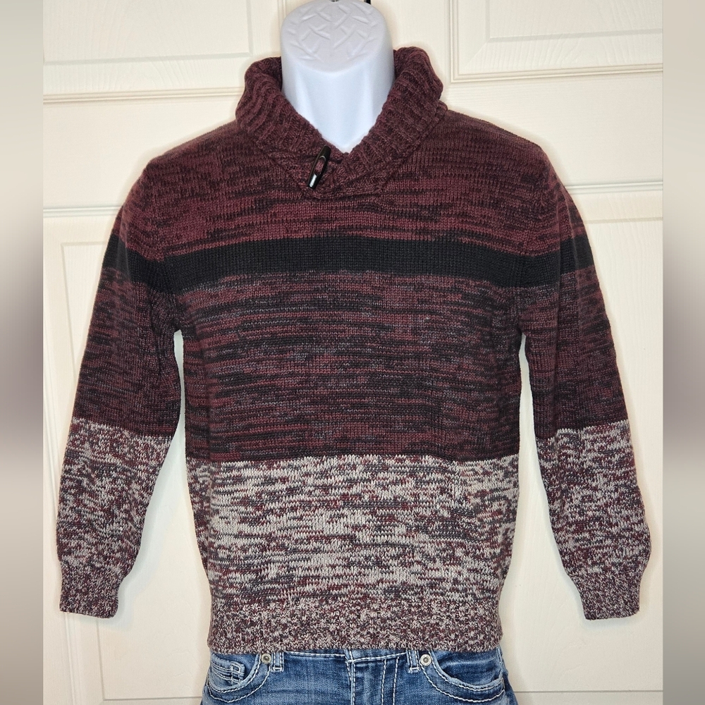 Stitch Fix Kids Commerce Boys Sweater Size 12 – Maroon/Black Ombre Cotton Blend